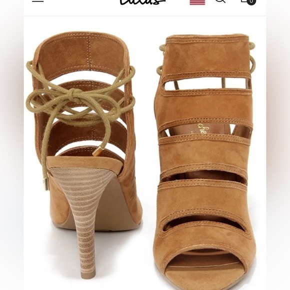 Seychelles Play Along Tan Suede Lace-Back Shootie Heels Size 6 - Picture 2 of 8